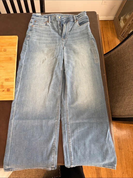 American Eagle Outfitters Denim - American Eagle Outfitters Light Blue Wide-Leg Jeans